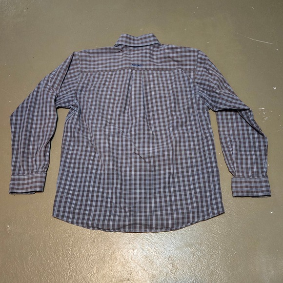 Ariat Pro Series Long Sleeve Button Up Shirt in Brown Men's Size Medium - Picture 2 of 4